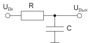 Схема для определения емкости конденсатора