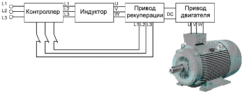 Схема рекуперации для одномоторного решения