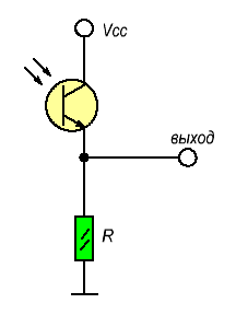 Схема включения фототранзистора