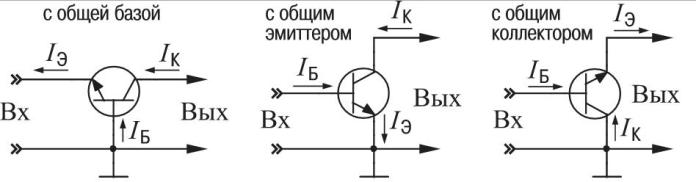 Типовые схемы включения транзистора