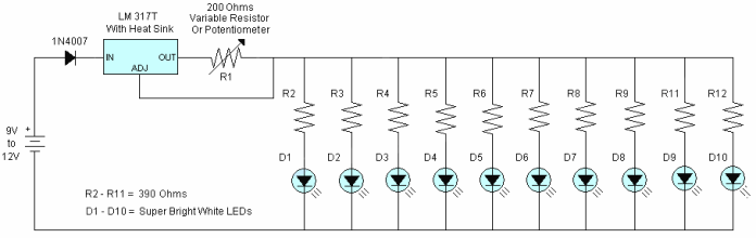 Схема стабилизатора тока на регулируемом стабилизаторе LM317