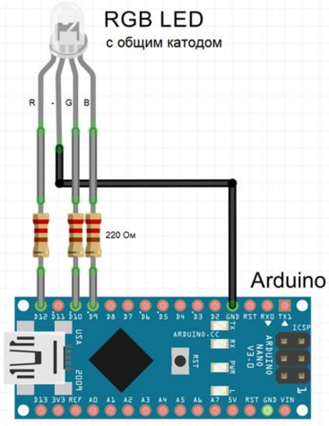 RGB-led с Arduino