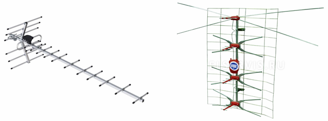 Пример антенн для приема дециметровых волн