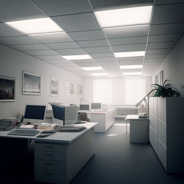 Люминесцентное освещение в офисе